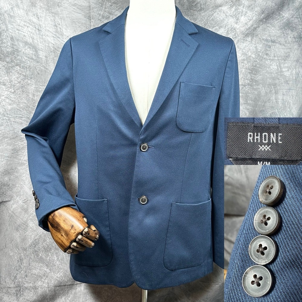 Rhone Men's Navy Blue Commuter Blazer Jacket Sport Coat Lightweight Sz M 40 EUC
